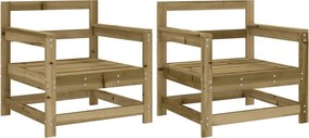 vidaXL Scaune de grădină, 2 buc., lemn de pin impregnat