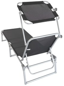 Sezlong de gradina Spiro, negru / gri