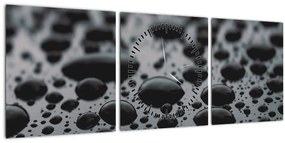 Tablou cu picături de apă (cu ceas) (90x30 cm)