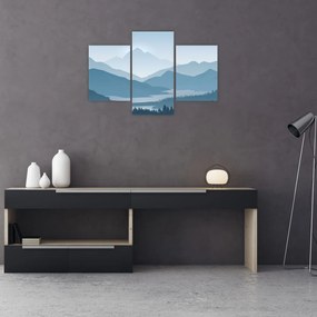 Tablou - Munții cu privirea graficeanului (90x60 cm)