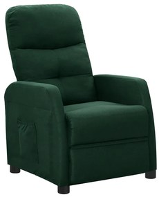 289822 vidaXL Fotoliu rabatabil, verde închis, material textil
