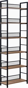 Etajera KELER TIP 3, negru/stejar, metal/DTD laminat, 60x28x187 cm