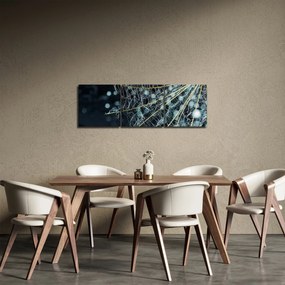 Tablou - Floare cu pânză de pâianjen (cu ceas) (90x30 cm)
