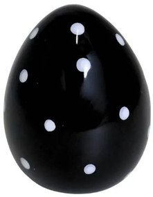 Ou mare negru cu buline albe din ceramica