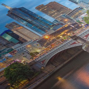 Tablou cu orașul Melbourne (cu ceas) (90x30 cm)