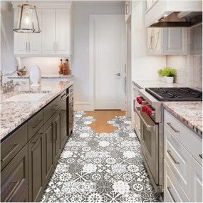 Set 10 autocolante impermeabile și anti-alunecare pentru podea Ambiance Hexagons Rosito, 20 x 18 cm