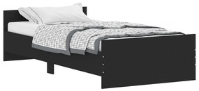 835940 vidaXL Cadru de pat, negru, 90x190 cm, lemn prelucrat