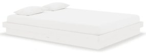 819953 vidaXL Cadru de pat, alb, 140x190 cm, lemn masiv