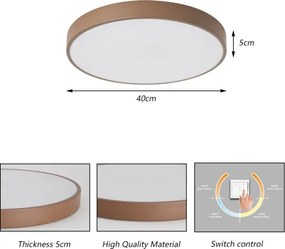Brilagi - Plafonieră LED POOL, 48W, 230V, 3000/4000/6000K, 40 cm, maro