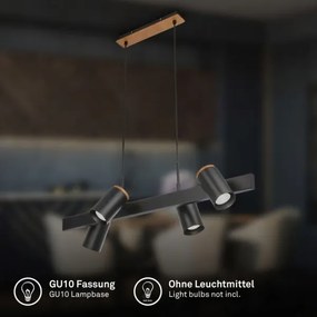 Briloner 4059045 - Lampă suspendată cu cablu ERA, 4 x GU10, 10 W, 230 V, neagră