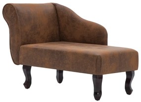 281371 vidaXL Șezlong, maro, piele întoarsă ecologică