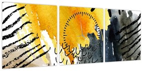 Tablou - Acuarelă abstractă (cu ceas) (90x30 cm)