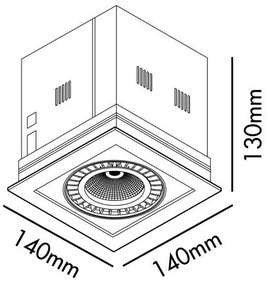 Spot LED incastrabil MINI COLIN-1 White recessed 18-25W 3000K 20°