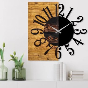 Ceas Decorativ de Perete Wooden Clock 7, Lemn / Metal