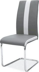 Scaun tapitat H200, gri/crom, piele ecologica/metal, 42X42X98 cm