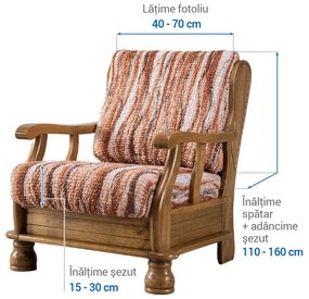 Huse bielastice OCEANO NOU cărămizii fotoliu cu manere de lemn (l. 40 - 70 cm)