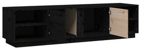 Comoda TV, negru, 156x40x40 cm, lemn masiv de pin 1, Negru