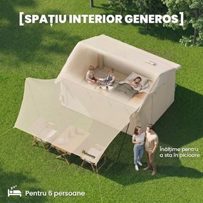 Outsunny Corturi Gonflabile Impermeabile pentru Glamping cu Orificiu pentru Sobă pentru 6-8 Persoane | Aosom Romania