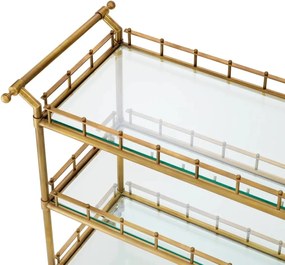 Gheridon LUX, Otel, Sticla, Alama Vintage, Scarlett L