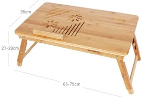 Masă reglabilă LAT pentru laptop/PC, pentru pat, maro