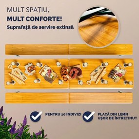 Set de masă pentru bere MAXI pliabil, 220cm, maro natural Jurhan