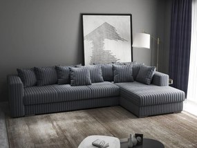 Colțar extensibil dumonde cu ladă de depozitare si sezut confortabil din spuma high-density, Gloria Ambience Gri 320x183 cm