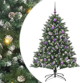 vidaXL Brad de Crăciun artificial Verde 150 cm PVC și Plastic și Oțel