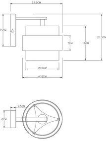 Aplică MILEY 1xE27/60W/230V neagră/alamă Globo 15560W