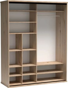 Dulap cu uşi glisante, stejar artisan / negru, 179x216, KOLI C14