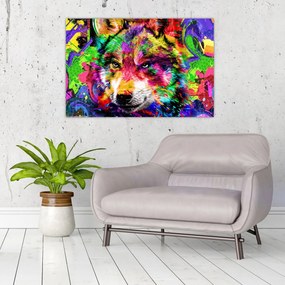 Tablou - Lupul cu graffiti (90x60 cm)