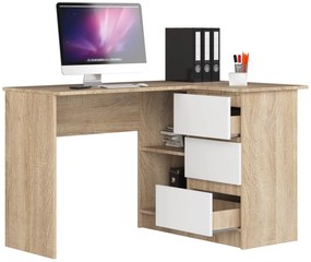 Masă PC de colț Bodhi (stejar sonoma + alb) (D). 1068827