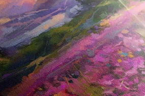 Tablou pictură în ulei peisajul multicolor
