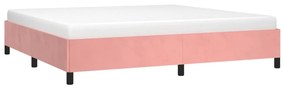 Cadru de pat, roz, 200x200 cm, catifea Roz, 35 cm, 200 x 200 cm