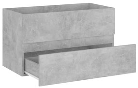 Dulap cu chiuveta incorporata, gri beton, PAL Gri beton, 80 x 38.5 x 45 cm