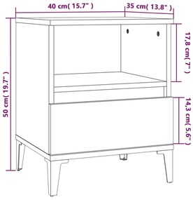 Noptiere, 2 buc., gri beton, 40x35x50 cm 2, Gri beton