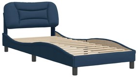 3207736 vidaXL Cadru de pat cu tăblie, albastru, 80x200 cm, textil