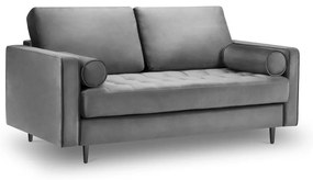 Canapea din catifea Milo Casa Santo, 174 cm, gri deschis