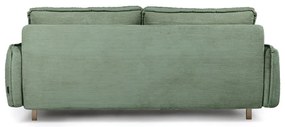 Canapea verde-deschis extensibilă cu tapițerie din catifea reiată 218 cm Tori – Bonami Selection
