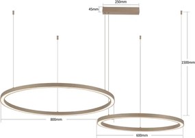 Brilagi - Lustru LED reglabil suspendat pe cablu PORTOFINO LED/98W/230V bej + telecomandă