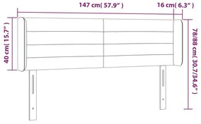 Tablie de pat cu aripioare gri deschis 147x16x78 88 cm catifea 1, Gri deschis, 147 x 16 x 78 88 cm
