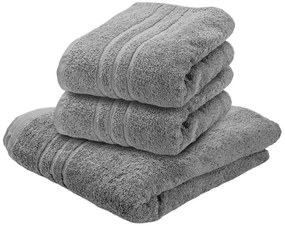2x prosop de baie Clasic 70x140 cm gri deschis, 100% bumbac