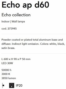 Aplica de perete cu lumina LED ambientala ECHO AP D60 BIANCO
