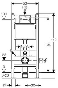 Set rezervor incastrat si cadru, Geberit Duofix, cu clapeta Delta 50 negru lucios si set de fixare, 458.128.DW.1