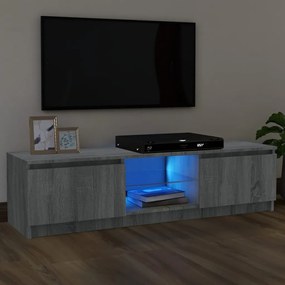 vidaXL Comodă TV cu lumini LED, gri sonoma, 120x30x36 cm