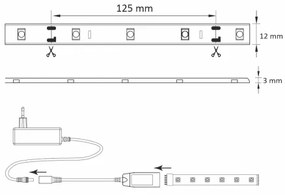 RGB LED Bandă dimmabilă exterior Wi-fi LED/8W IP65 2 m Tuya