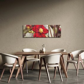 Tablou cu floare (cu ceas) (90x30 cm)