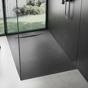 Cadita pentru dus Bazalt neagra 80x120