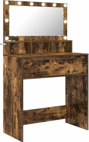 vidaXL Mese de toaletă pentru dormitor cu sertar Stejar fumuriu