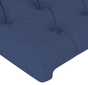 Tablie de pat cu LED, albastru, 100x7x118 128 cm, textil 1, Albastru, 100 x 7 x 118 128 cm