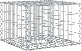 vidaXL Pat ridicat din gabion Argintiu 60 x 60 x 40 cm Oțel Galvanizat